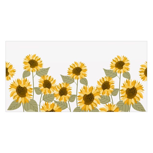 Fensterfolie - Sichtschutz - Sonnenblumen Illustration - Fensterbilder