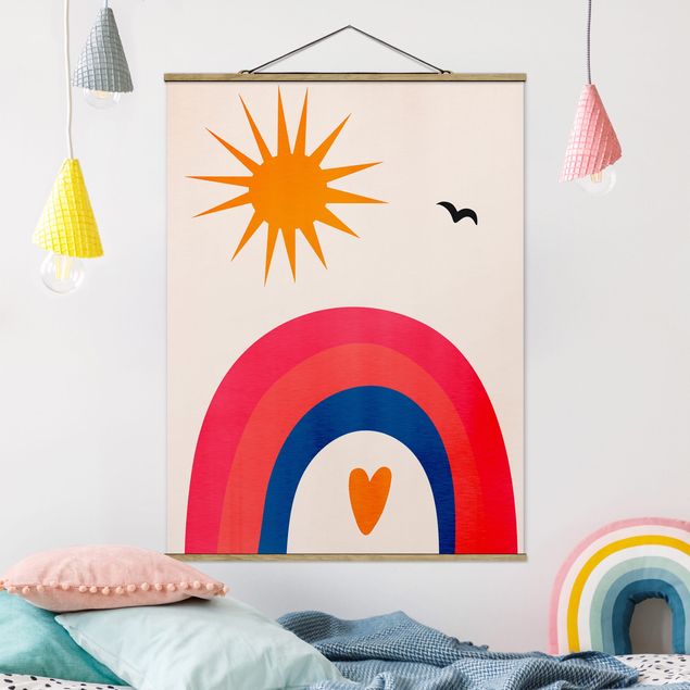 Kubistika Poster Sonnenschein und Regenbogen