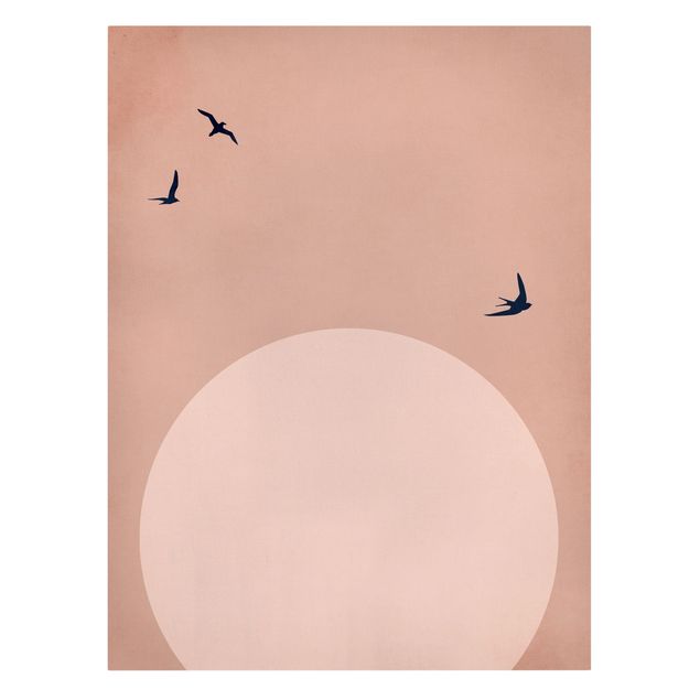 Kubistika Poster Sonnenuntergang in Rosa