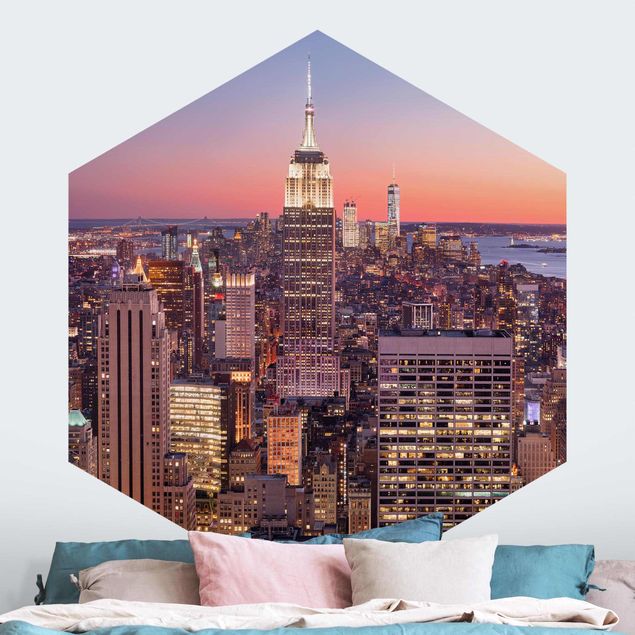 Design Tapeten Sonnenuntergang Manhattan New York City
