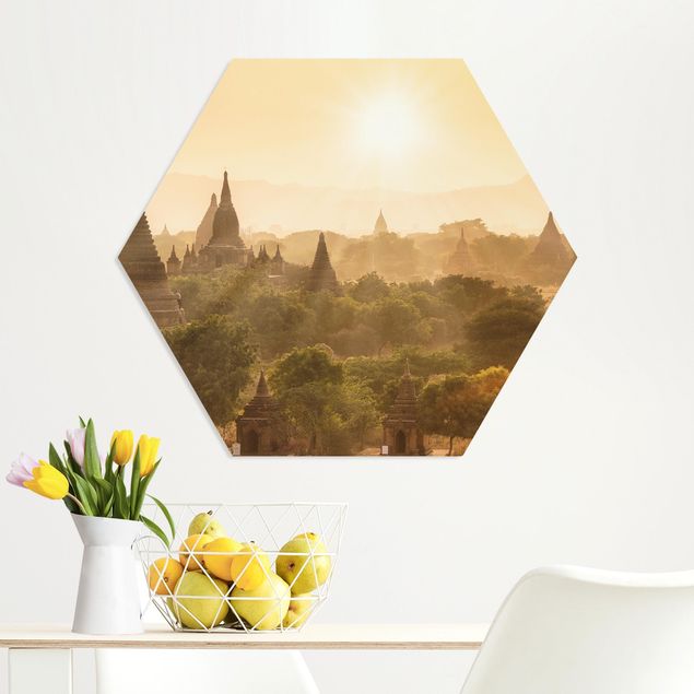 Hexagon Bild Forex - Sonnenuntergang über Bagan