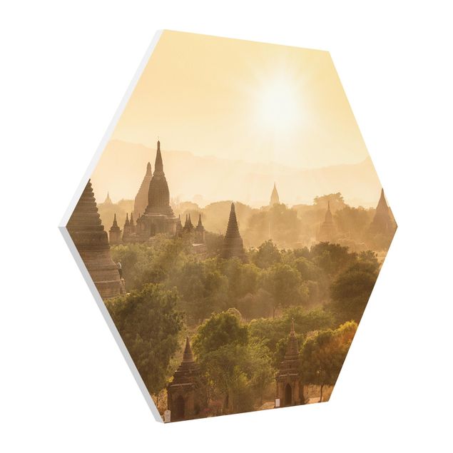 Hexagon Bild Forex - Sonnenuntergang über Bagan