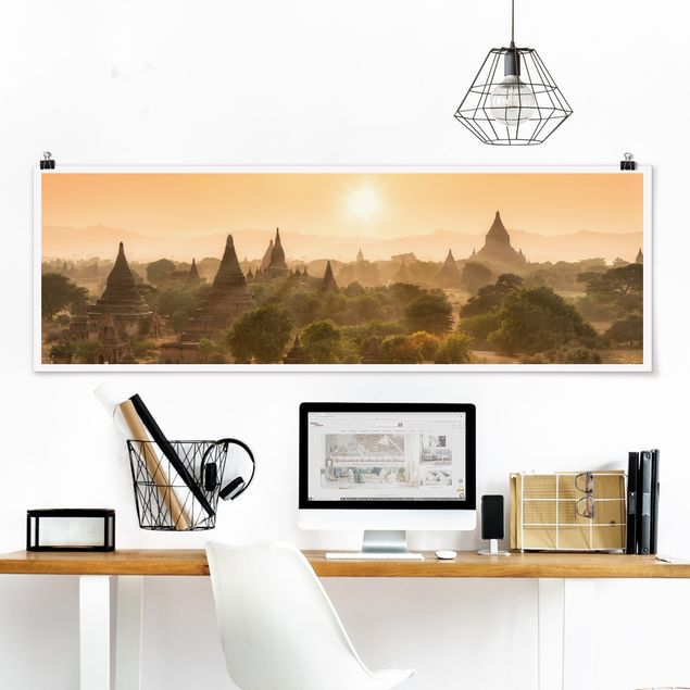 XXL Poster Sonnenuntergang über Bagan
