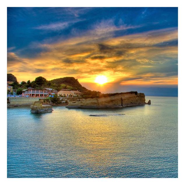 Fototapete - Sonnenuntergang über Korfu