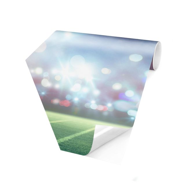 Hexagon Mustertapete selbstklebend - Sportplatz Scheinwerferlicht