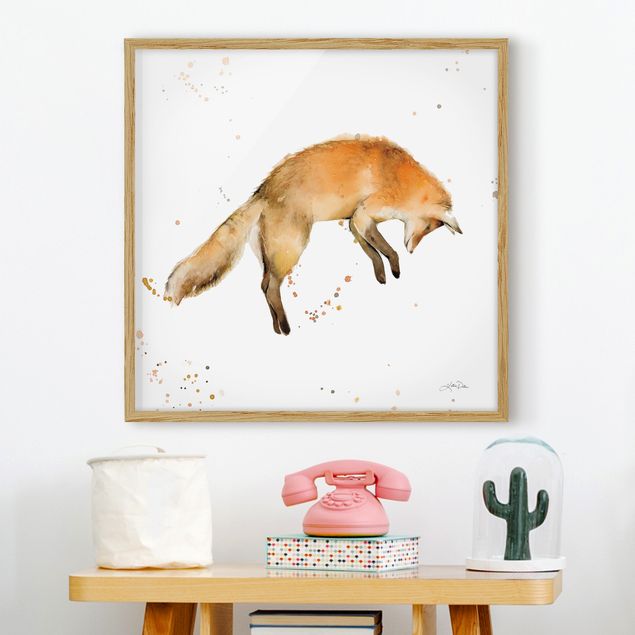 Moderne Bilder mit Rahmen Springender Fuchs