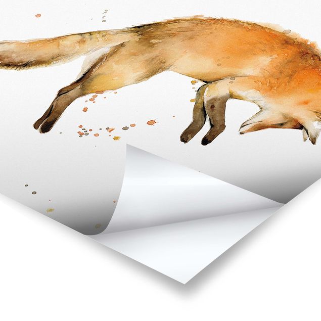 Poster - Springender Fuchs - Quadrat 1:1