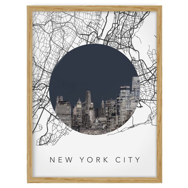 Bilder Stadtplan Collage New York City