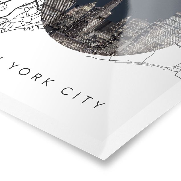 Poster Stadtplan Collage New York City