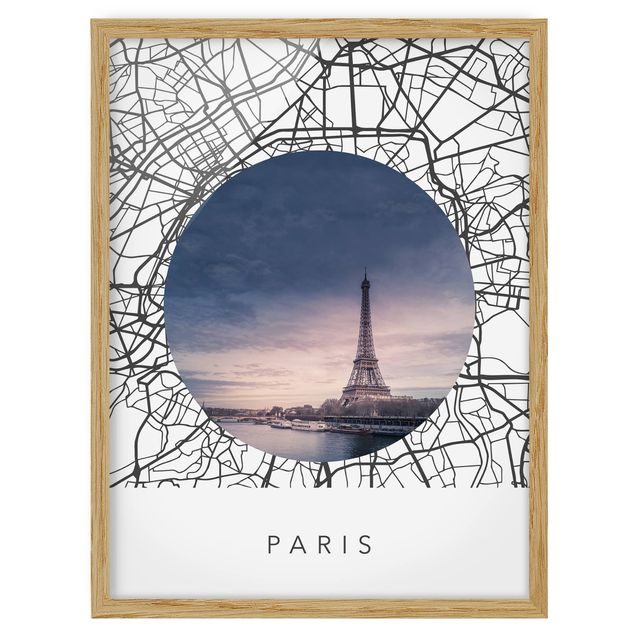 Bilder Stadtplan Collage Paris
