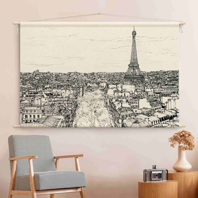 Wandbehang Stadtstudie - Paris