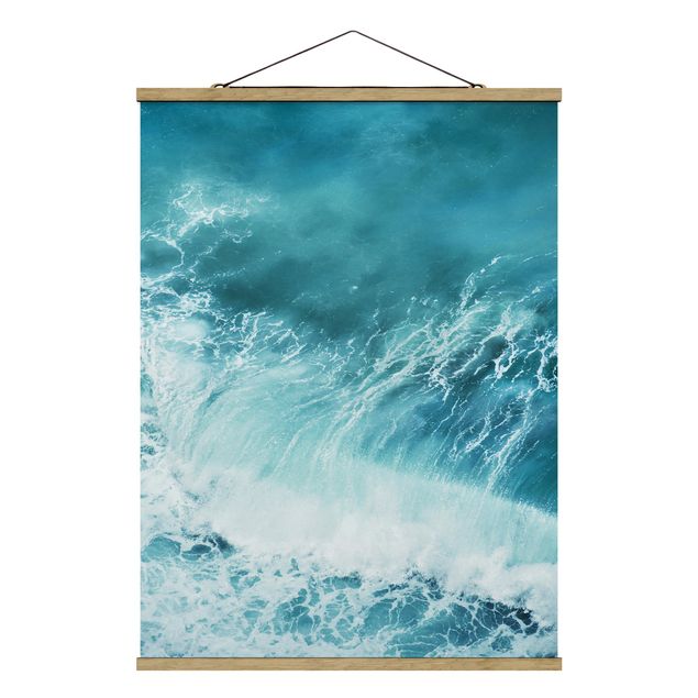 Stoffbild mit Posterleisten - Stärke des Ozeans - Hochformat 3:4