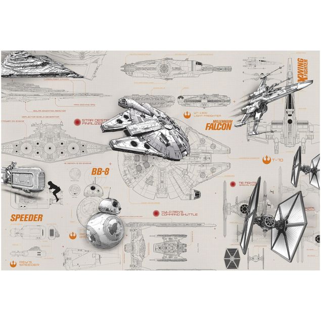 Design Tapeten Star Wars - Technische Pläne