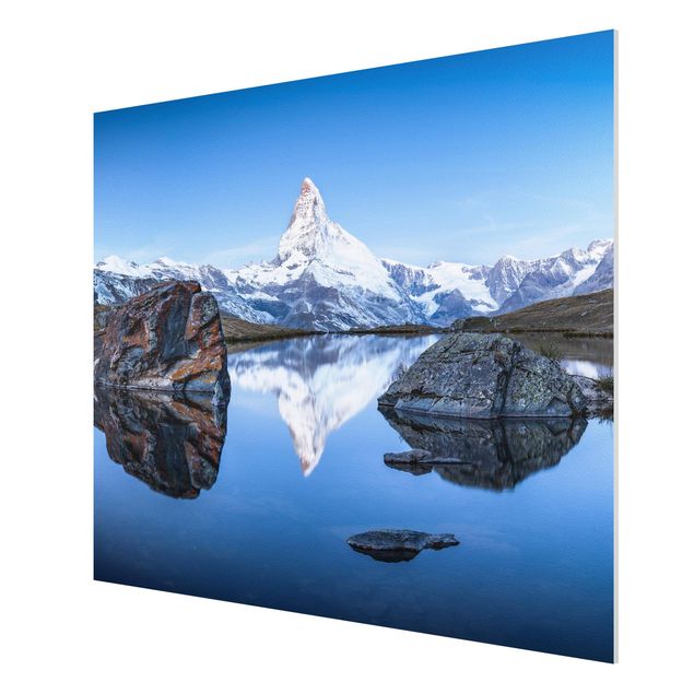 Forex Fine Art Print - Stellisee vor dem Matterhorn - Querformat 4:3