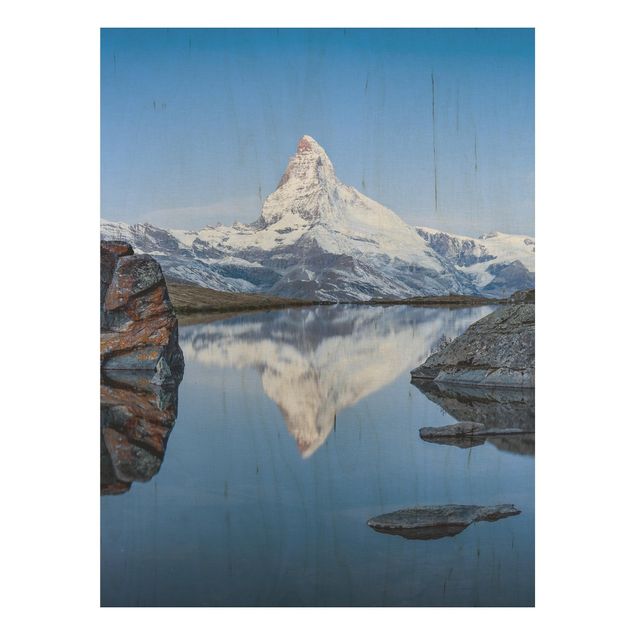 Holzbilder Stellisee vor dem Matterhorn