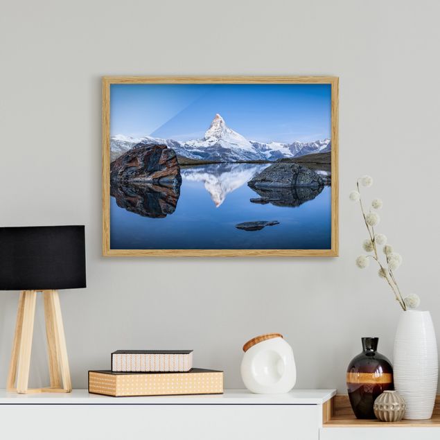 Moderne Bilder mit Rahmen Stellisee vor dem Matterhorn