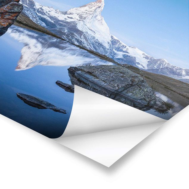 Poster - Stellisee vor dem Matterhorn - Querformat 3:2