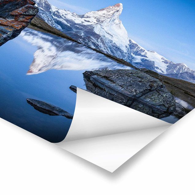 Poster - Stellisee vor dem Matterhorn - Querformat 4:3