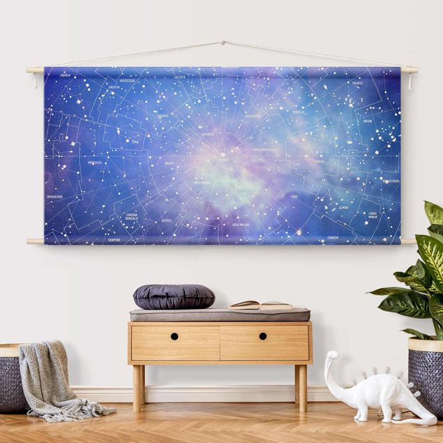 Wandbehang modern Sternbild Himmelkarte