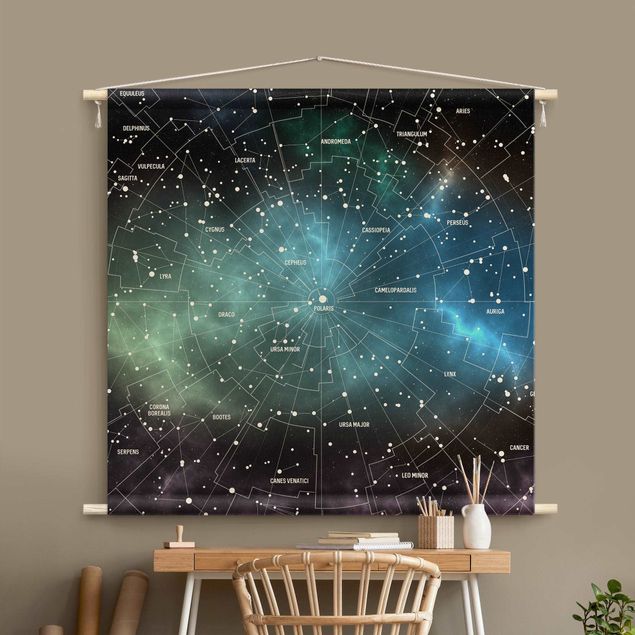 Wandbehang Sternbilder Karte Galaxienebel