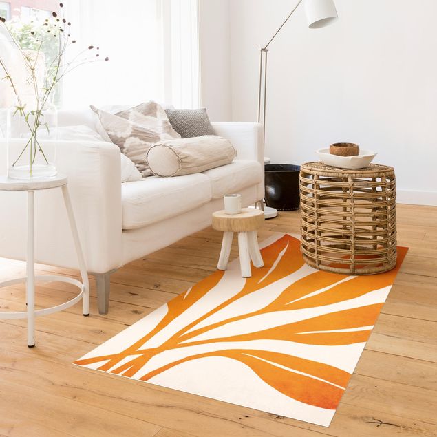Teppich modern Strahlende Blätter in Orange