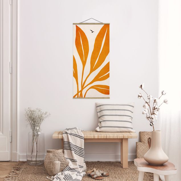 Wandbilder Strahlende Blätter in Orange