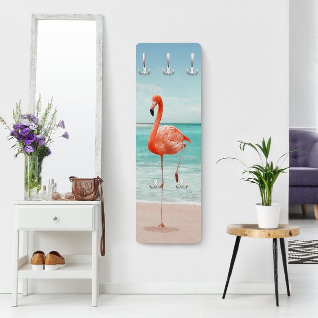 Garderobe Tiere Strand mit Flamingo