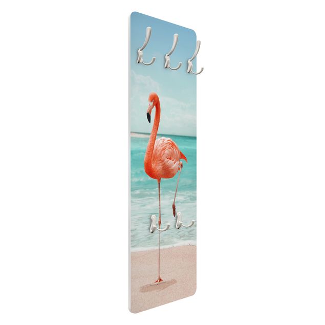 Garderobe mit Motiv Strand mit Flamingo