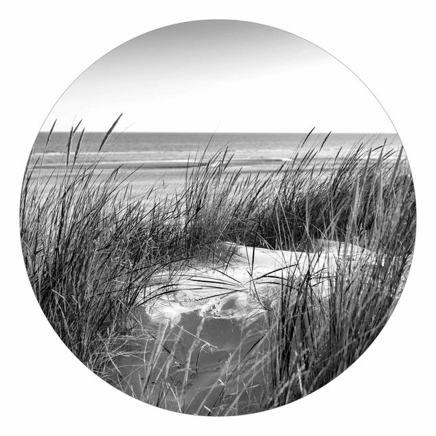 Design Tapeten Stranddüne am Meer schwarz-weiß