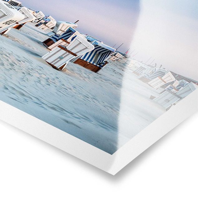 Poster - Strandkörbe an der Nordsee - Panorama 3:1