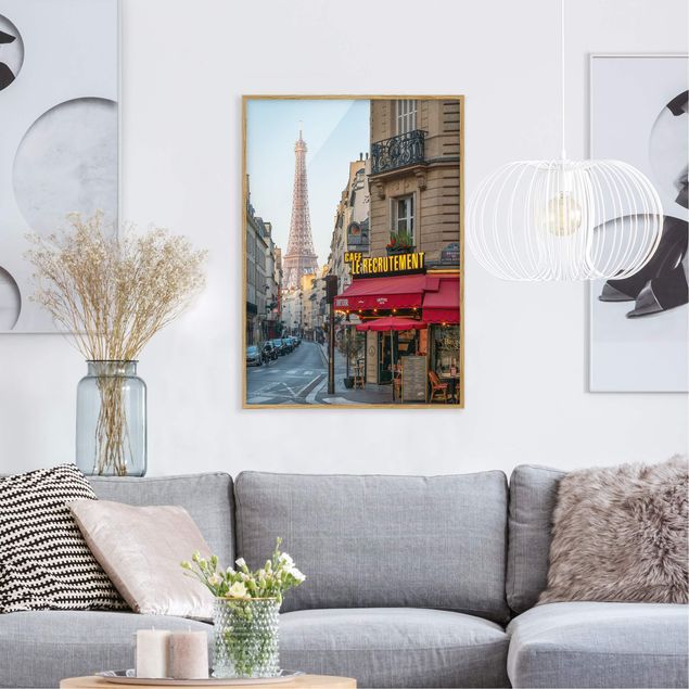 Skylines Bilder mit Rahmen Straße von Paris