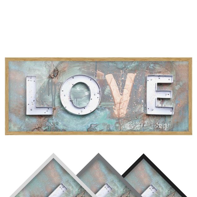 Bild mit Rahmen - Streetart Love - Panorama - 3:1
