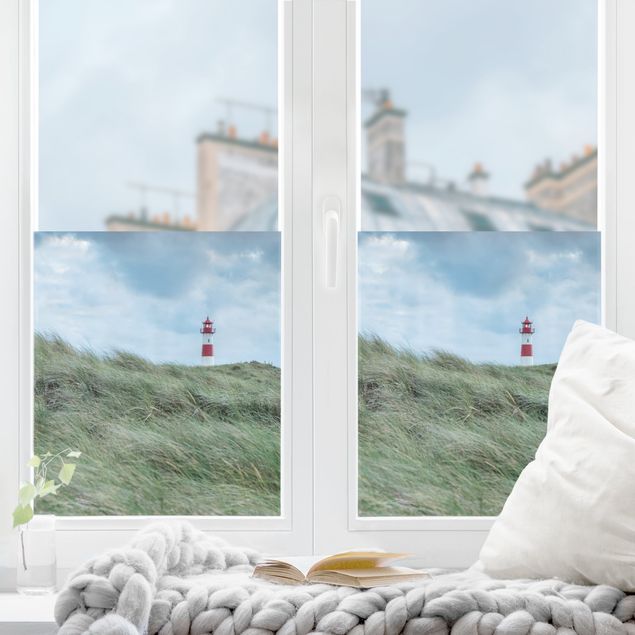 Fensterfolie - Sichtschutz - Stürmische Zeiten am Leuchtturm - Fensterbilder