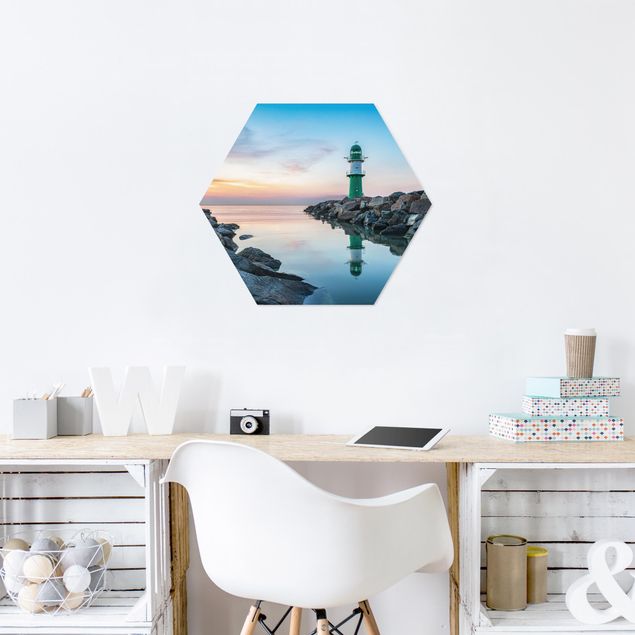 Hexagon Bild Forex - Sunset at the Lighthouse
