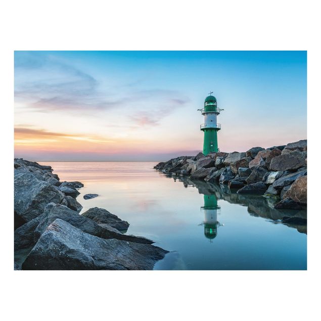 Foto auf Hartschaumplatte Sunset at the Lighthouse