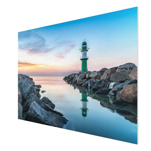Forex Fine Art Print - Sunset at the Lighthouse - Querformat 3:2