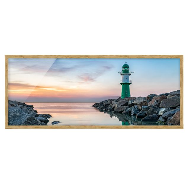 gerahmte Bilder Sunset at the Lighthouse
