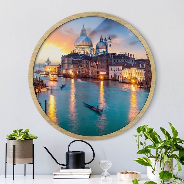 Moderne Bilder mit Rahmen Sunset in Venice