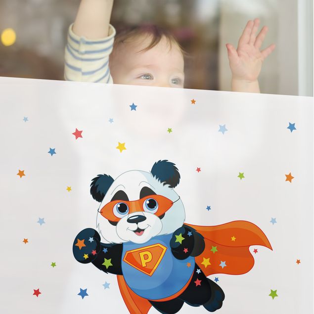 Fensterbilder selbstklebend Super Panda