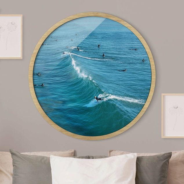 Moderne Bilder mit Rahmen Surfer am Huntington Beach