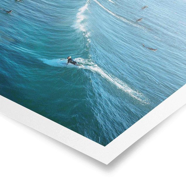 Poster Surfer am Huntington Beach