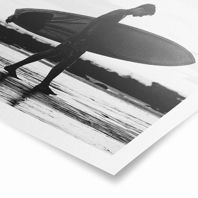 Poster kaufen Surferboy im Schattenprofil