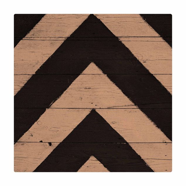 Kork-Teppich - Symmetrie auf Holzbalken - Quadrat 1:1
