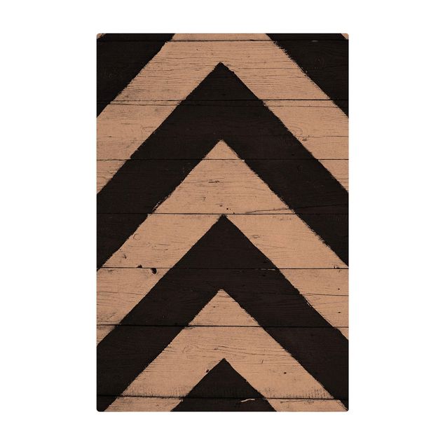 Kork-Teppich - Symmetrie auf Holzbalken - Hochformat 2:3