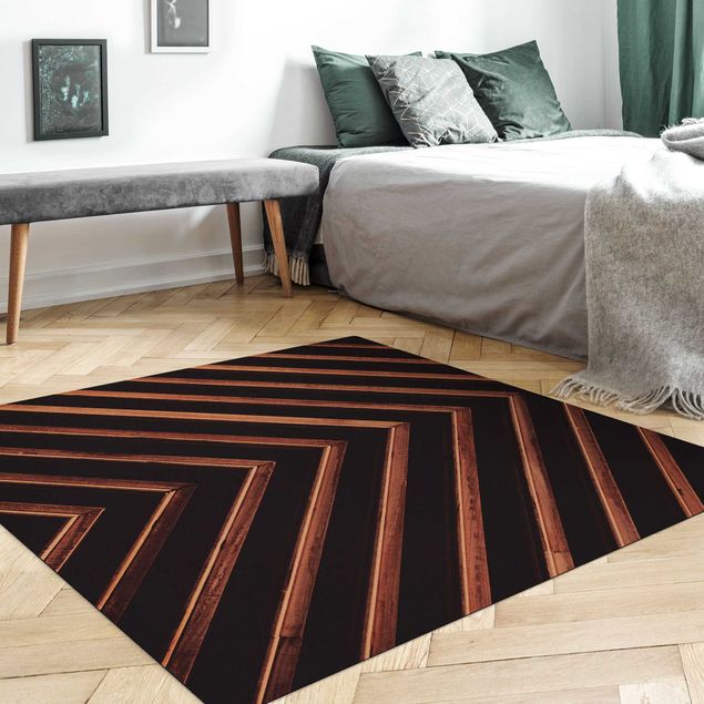 Teppich in Holzoptik Symmetrie aus Holz