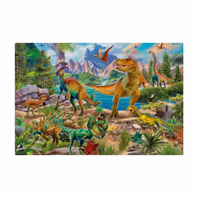 Kork-Teppich - T-Rex und Parasaurolophus - Querformat 3:2