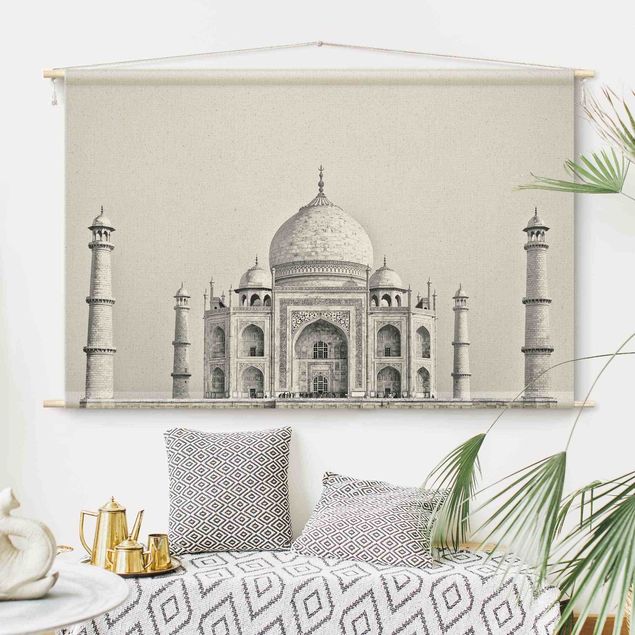 Wandbehang modern Taj Mahal in Grau