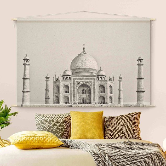 Wandbehang Stoff Taj Mahal in Grau
