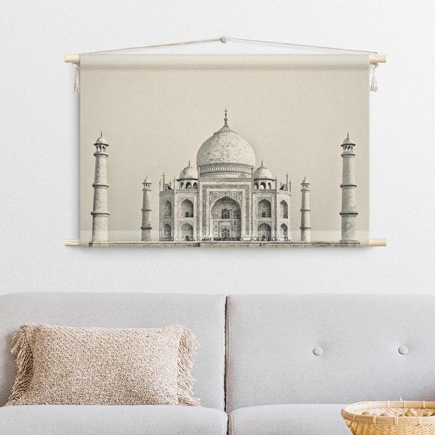 Wandbehang groß Taj Mahal in Grau
