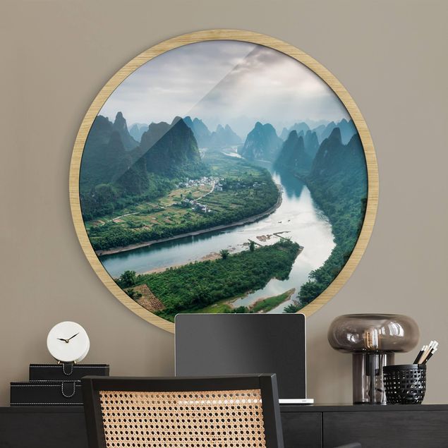 Moderne Bilder mit Rahmen Talblick über den Li-Fluss